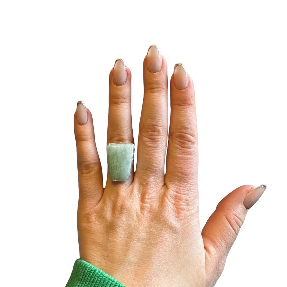 Amazonite sterling silver ring size 6.5